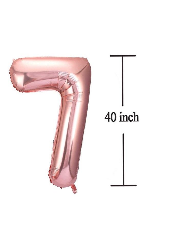 JONHAMWELBOR 17 Number Balloons Rose Gold Big Giant Jumbo Number 17 Or 71 Foil Mylar Balloons For 17Th Or 71St Women Gilr Birthday Party Decorations 17 Anniversary Events Supplies  - Image 5