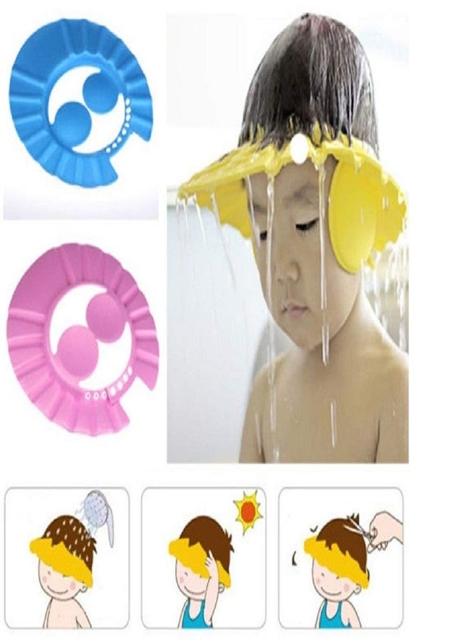 N M Z Safe Shampoo Bath Cap Shower Cap Baby Bath Protect Soft Cap Hat for Baby Kids Kids Shower Cap,Plastic,Multi color, 1pcs - Image 1