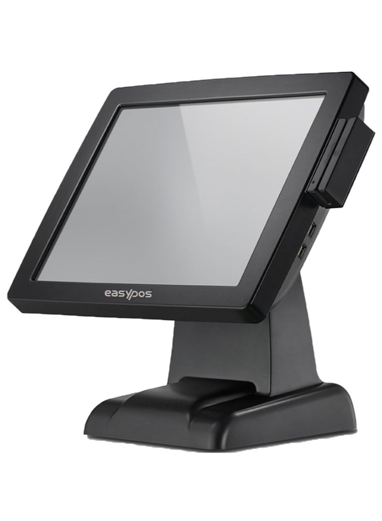 Easypos EPPS-302 POS Terminal, Intel J1900, 4GB RAM, 128GB SSD, 15" Resistive Touchscreen, VFD Display, MSR, 6 USB, Black - Image 1