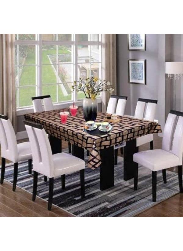craft city CRAFT CITY Yellow Check Print Center & Dining Table Cover for 2 to 6 Seater Table Cloth/Water and dust with Oil-Proof PVC Rectangular Shape (54x90 inch) 