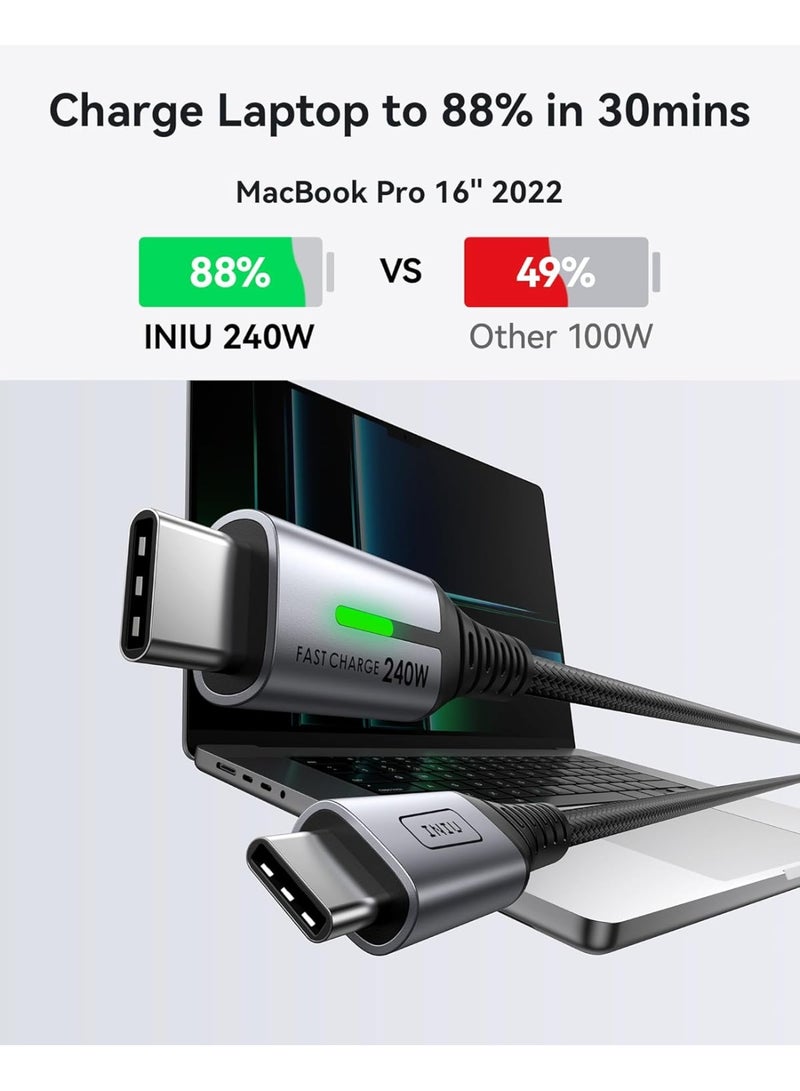 كابل شحن فائق السرعة  USB-C إل بطول 2 متر، عبوة من قطعتين للهواتف والأجهزة اللوحية وأجهزة اللابتوب - Image 2