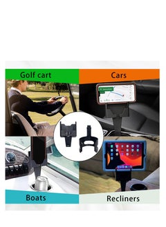 Excefore 2-in-1 Multifunctional Car Cup Holder Phone Mount, Large Capacity 9.2In Waterproof ABS Vehicle Cup Holder Expander, Universal Durable Automotive Smartphones Mount Accessories (Black)  - Image 5