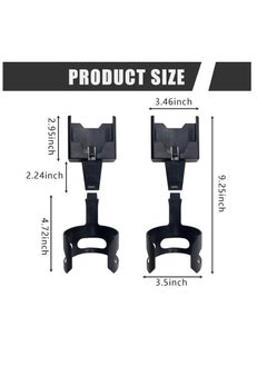 Excefore 2-in-1 Multifunctional Car Cup Holder Phone Mount, Large Capacity 9.2In Waterproof ABS Vehicle Cup Holder Expander, Universal Durable Automotive Smartphones Mount Accessories (Black)  - Image 2