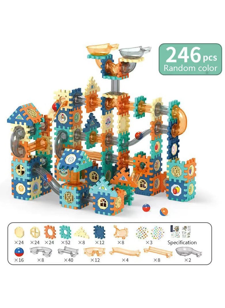 Generic 246-Piece Pipeline Rolling Ball Building Blocks ,Early Educational Building Toys Set，Educational DIY Blocks for Kids Birthday Gift  - Image 1