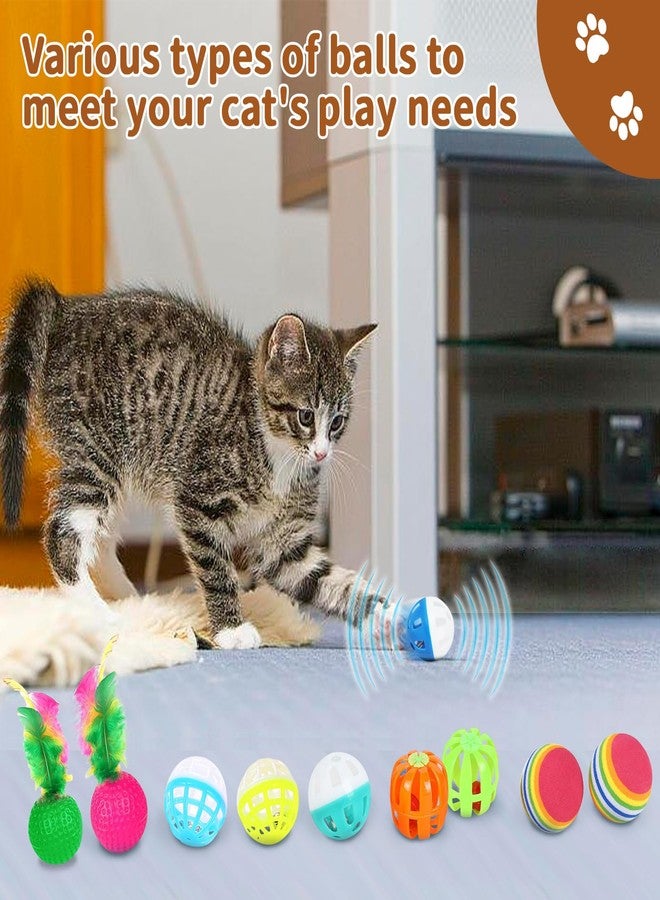 iCAGY 24-Piece Cat Toys Kit: Crinkle Balls, Bell Mice, Spring Toys - Assorted Colors for Indoor Cats Kittens - Image 2