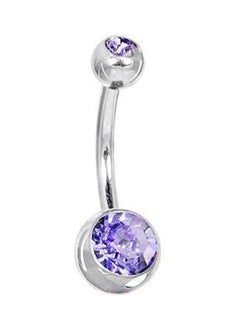 Lilac Swarovski Titanium Navel Belly Button Body Piercing Jewelry