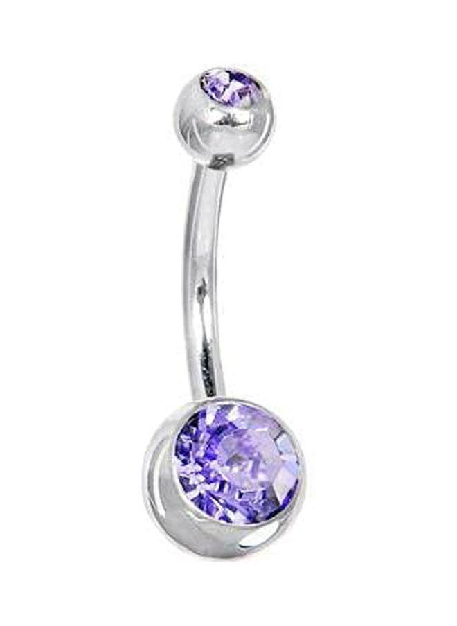NIBEMINENT - Lilac Swarovski Titanium Navel Belly Button Body Piercing Jewelry - Image 1