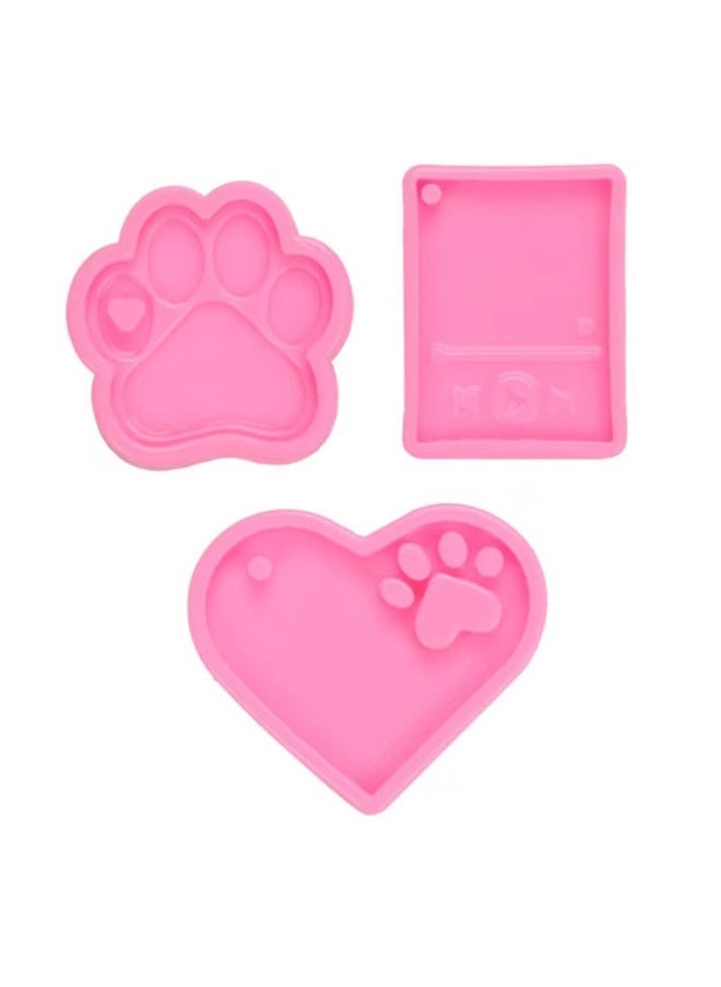 Generic - Mirror Surface Silicone Dog Tag Keychain Pendant Bone Shape Music Player Protective Film Irregular Shape Pink Color-Specifications:small Bones-Color:Pink - Image 1