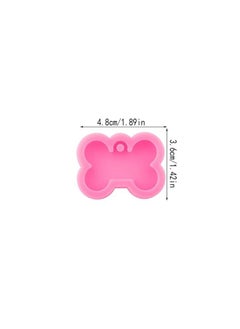 Mirror Surface Silicone Dog Tag Keychain Pendant Bone Shape Music Player Protective Film Irregular Shape Pink Color-Specifications:small Bones-Color:Pink