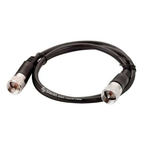 STEREN Coax Cable - Coaxial Connector - 3 ft Antenna - RG8X Coaxial - UHF Antenna Cable - Male to Male - RG8X Coax - 0.9 M 205-703 - Image 1