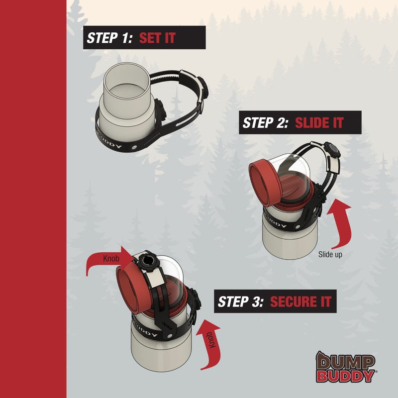 Dump Buddy RV Hose Fastening Device - Camper Sewer Accessory Reduces Accidental Spillage - RV Sewer Hose Support is a Must Have for RV Camping, Prevents Waste Lines from Dislodging While Dumping - Image 4