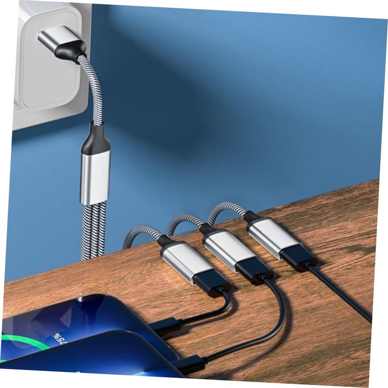 كابل مقسم USB ذكر إلى أنثى فضي لنقل البيانات عالي السرعة للكمبيوتر المحمول والسيارة والأجهزة المتعددة - Image 4