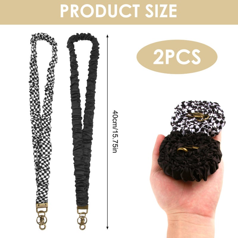 Pqjsjdr 2 Set Scrunchie Lanyards For Id Card Badges Holder  And Keys Scrunchy Cute Neck Keychain With Clip Closure Stretchy Lanyards Cut-E Gift For Teacher Women  Men  Nurses - Image 2