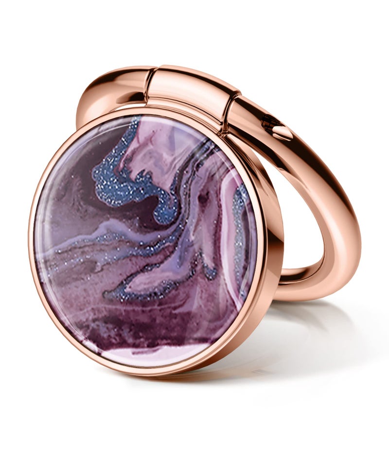GVIEWIN Marble Cell Phone Ring Holder, Metal Kickstand Grip 360Â° Rotation Compatible with iPhone 17/16/15/14/Pro Max/Air/Plus Series & Galaxy S25/S24 Ultra and Other Phones (Quicksand/Purple) - Image 1