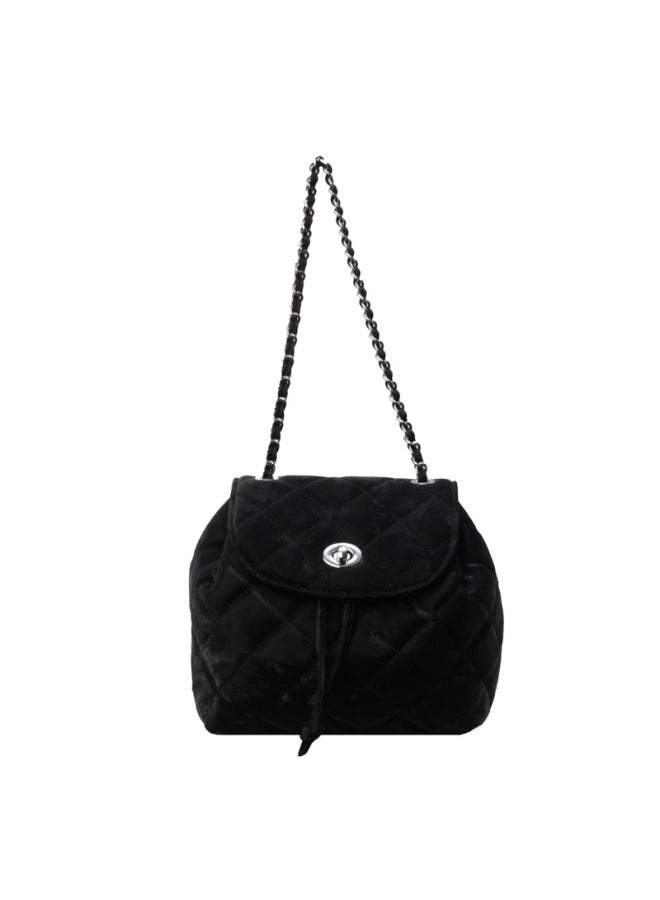 New Arrival Lingge Mini Small Backpack Travel Backpack Chain Shoulder Bag Hand Carrying Women's Bag Lock Buckle Female Student Bag 