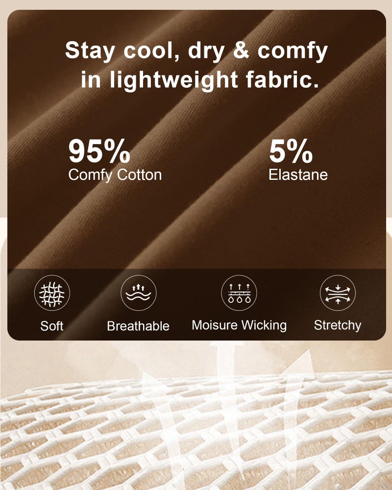 MIOTAN Womens Underwear Cotton High Waisted Ladies Panties Full Coverage Postpartum Briefs Comfortable Breathable Post partum 5 Pack Brown Multicolor L - Image 3