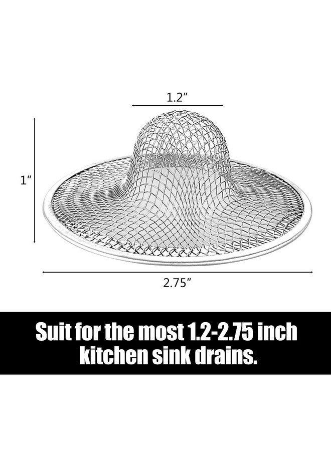 Rainmae 10pcs Mesh Sink Strainer, 2.75" Top/1" Stainless Steel Slop Basket Filter Trap, Metal Kitchen Drain Strainer, Hair Basket Drain - Fits Most Kitchen Sinks, Bathroom Sinks,Shower Drains,Floor Drain  - Image 2