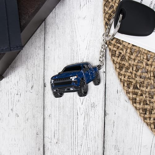 FOUR WHEEL BEAST Chevy Keychain Compatible with Chevy Silverado 1500 Accessories - Toy Truck Gifts Men Key Fob (Northsky Blue) - Image 4