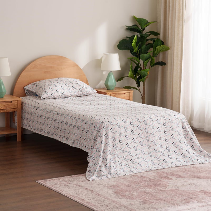 Berkshire Blanket Berkshire Blanket Peanuts Kids Sheet Set  Full Size - 4 Pieces  Peanuts Mini Snoopy Spring Floral Happy Dance Soft Grey  Cute Character Snoopy Printed Soft Microfiber Bed Sheets  - Image 5