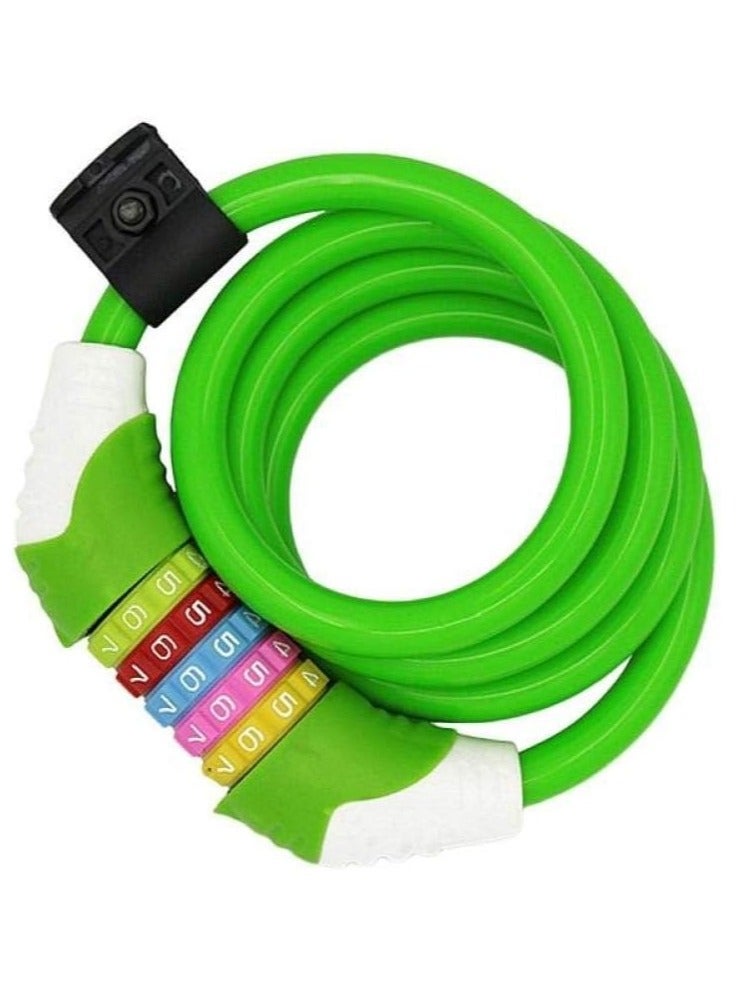 Meetion 4 Colourfull Digits Chain Lock,Cycling Lock Padlock, Security Combination Steel Wire Bike Motorbike Code Lock Anti-Theft Cable Lock Spiral Lock (Blue,120cm)