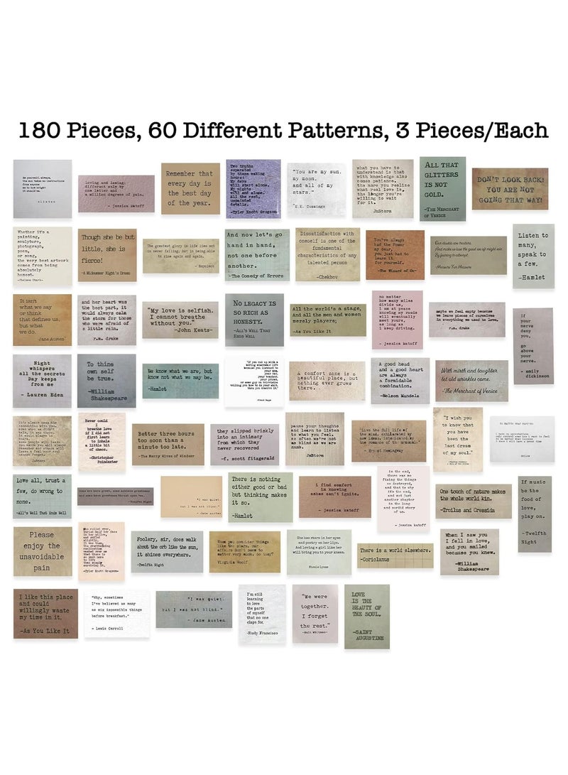 SYOSI 180 Pcs Motivational Quotes Stickers Inspirational Vintage Journaling Stickers Retro Typewriter Style Stickers Famous Words Phrases Aesthetic Scrapbook Supplies for Planner Junk Journal Bullet - Image 2