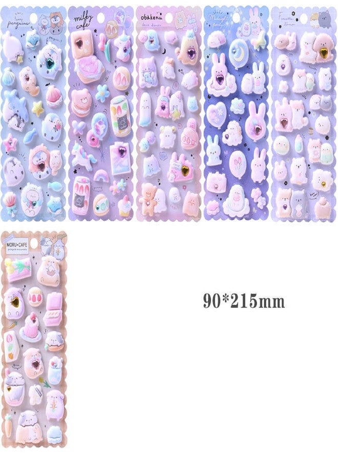 DEOXY Pack of 6 Sheet PVC 3D Puffy Dress Up 8 Pic Princess Sticker 3D Dress Up Stickers Laptop Book - Image 5