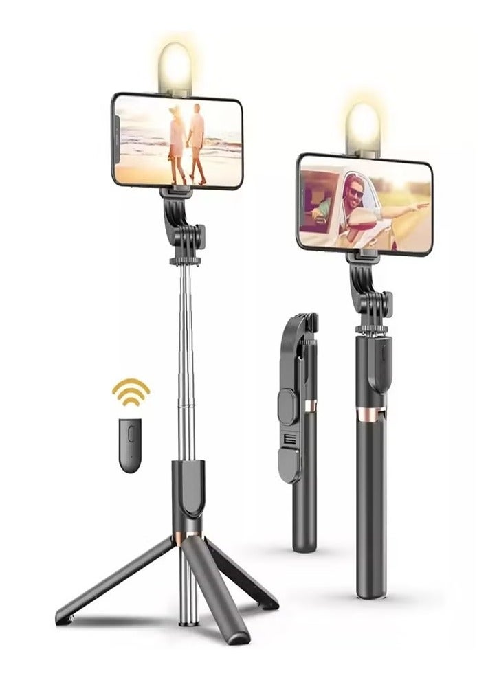 التخطيط حامل بث مباشر K9 LED للهواتف الذكية حامل ثلاثي خفيف الوزن لصور السيلفي والبث المباشر وتسجيل الفيديو - Image 1