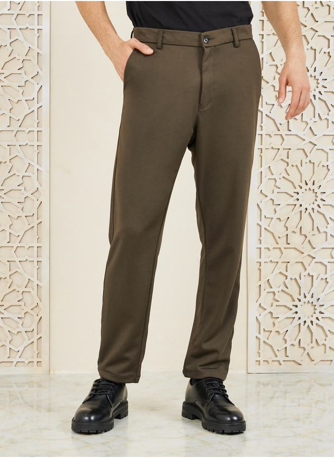 Styli - Solid Slim Fit Knitted Trouser - Image 1