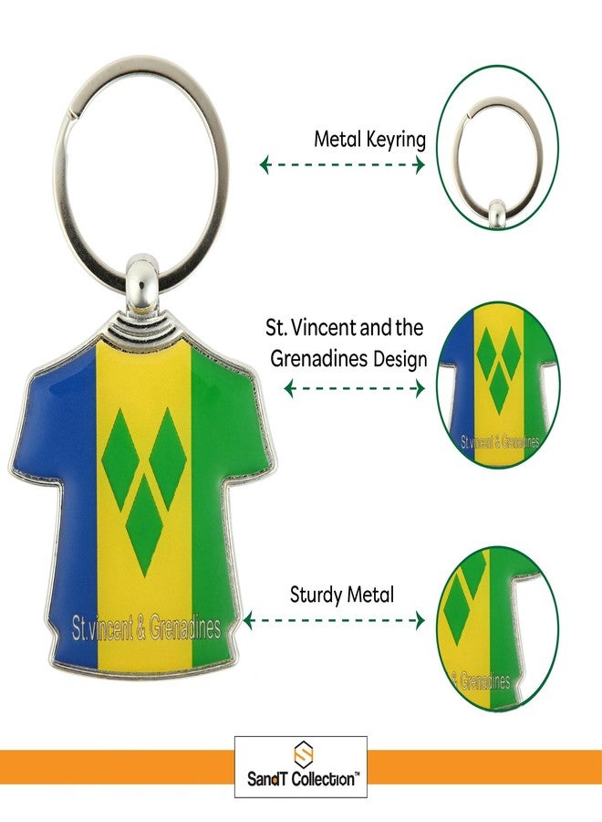 SandT Collection Caribbean Keychain Souvenir (St. Vincent & the Grenadines T-shirt) - Image 4