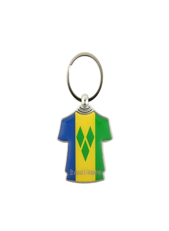 SandT Collection Caribbean Keychain Souvenir (St. Vincent & the Grenadines T-shirt) - Image 1