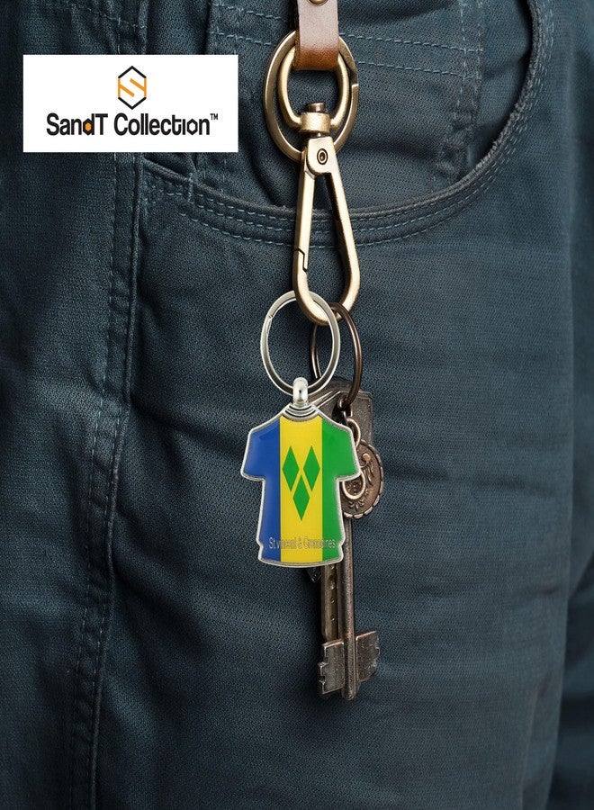 SandT Collection Caribbean Keychain Souvenir (St. Vincent & the Grenadines T-shirt) - Image 2