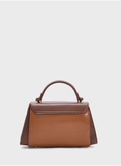 ELLA Snake Print Panel Satchel Bag  - Image 2