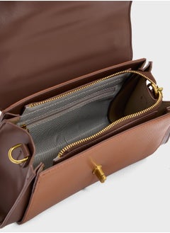ELLA Snake Print Panel Satchel Bag  - Image 5