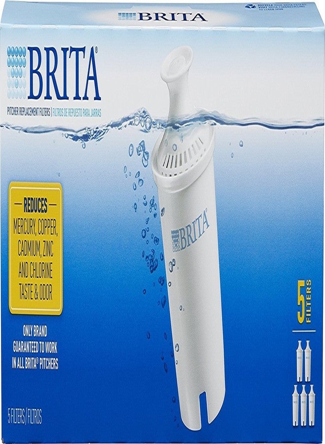 بريتا مرشحات بديلة متقدمة من Clorox Repl Brita Water Pitcher، 5 قطع (عبوة من قطعة واحدة)، أبيض - Image 2