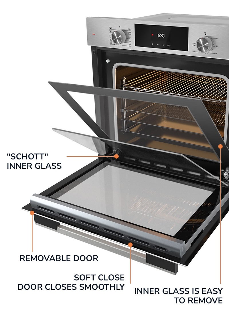 MILLEN Built In Electric Oven, 10 Cooking Modes, 73L - 3 Years Warranty, SCHOTT Inner Glass, MEO 6004 IX Stainless steel - Image 5