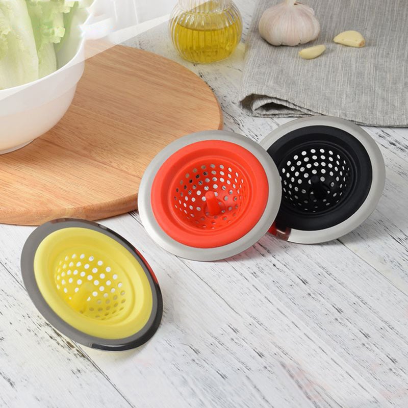 Sink Strainer: Stainless Steel & Silicone Construction - Flexible Size-Fit Design Drain Plug for Kitchen Sink, Bath Drain & Floor Drain - Image 3