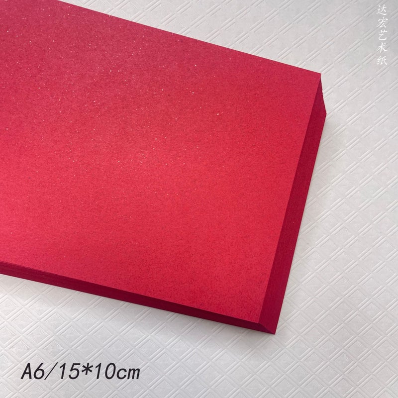 A6 Blank Handmade Greeting Card DIY Craft Paper 300g star red sub-surface A6(50 sheets) 