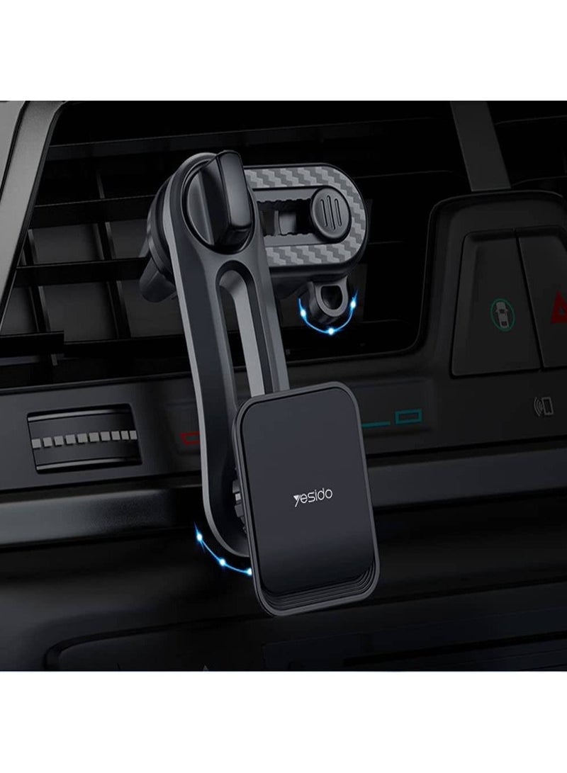 Yesido Wtech Yesido C106 Double Air Outlet 360° Rotation Adjustable Magnetic Car Holder For Iphone, Samsung, Huawei, Oneplus, Oppo, Honer, Xiaomi Mi - Image 4