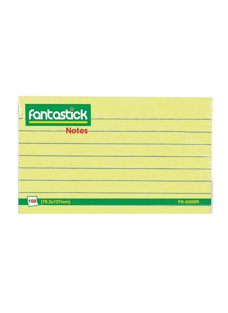 Fantastick 100-Piece Ruled Sticky Notes 3x5 Inch Size Yellow  - Image 2