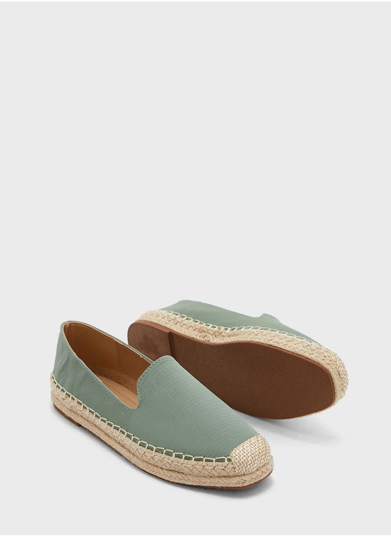 ELLA - Textured Shiny Espadrille - Image 1