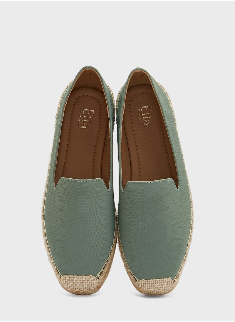 ELLA - Textured Shiny Espadrille - Image 1
