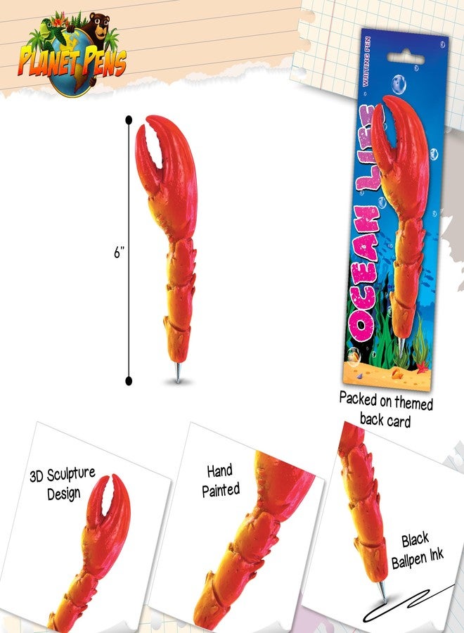 Puzzled Planet Pens Crab Claw Writing Pen - Cute Ocean-Themed Novelty Pen, Cool Ballpoint Pen, Fun Black Ink Pen for School or Office, Cool Ballpoint Pen for Boys and Girls, Realistic Crab Claw Resin Pen - Image 3