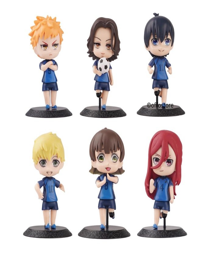 Offo Blue Lock Anime Set of 6 Action Figure Limited Edition for Car Dashboard, Home Decors, Office Desk and Study Table. - Image 1