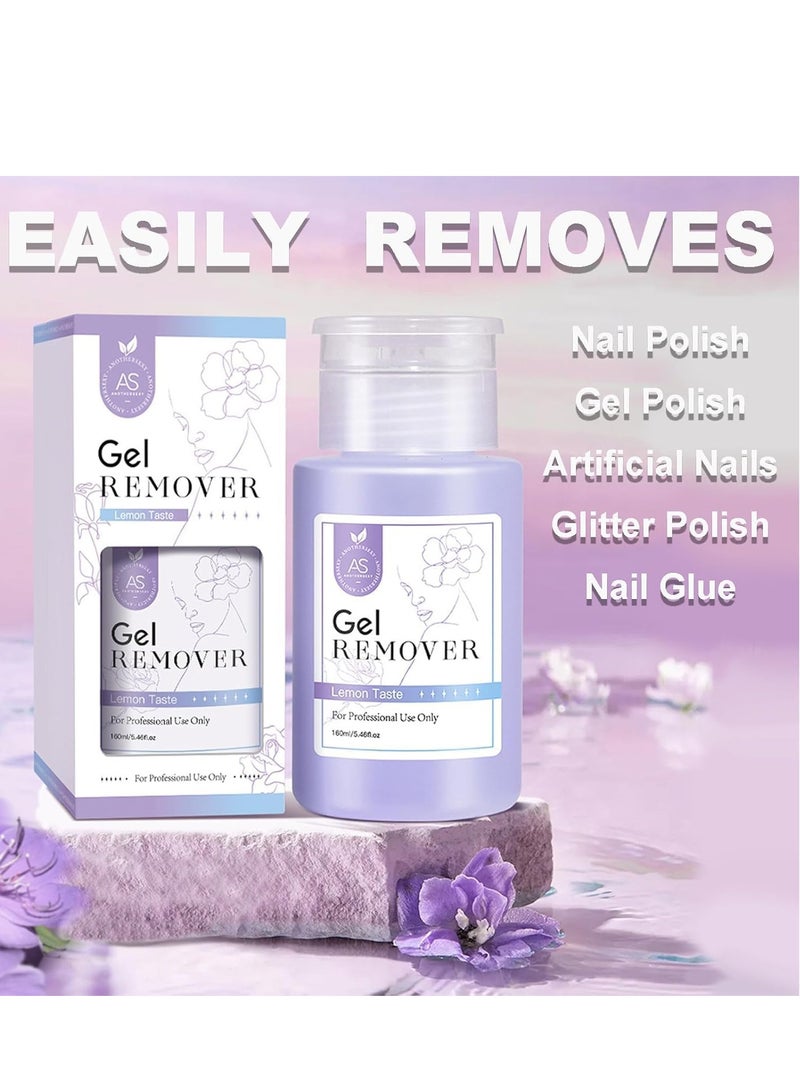AS Gel Nail Polish Remover, Fast Nail Polish Gel Remover, Nail Polish Remover, Professional Gel Nail Polish Remover, Easily and Quickly Removes Nail Polish In 3-5 Minutes Without Damaging Nails 160ml - Image 2