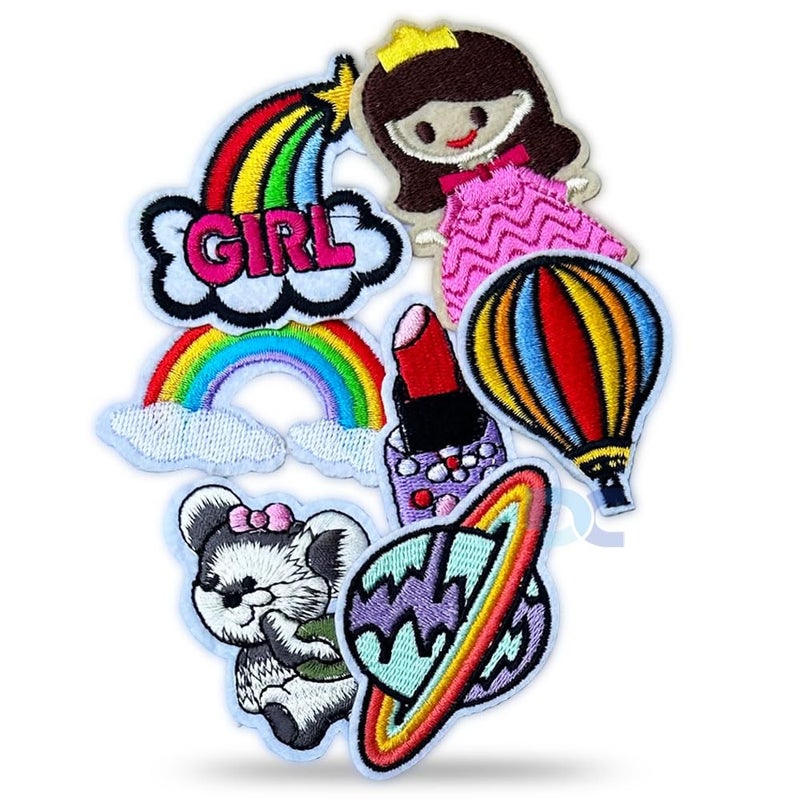 Daily Crafts Daily Crafts 6 Pieces Patches for Clothes Candy Cute Purse Princess Design Iron on Patches for Clothing Sew on Repair Cloth Accessories Fabric Repair patches for Kids Clothes Jeans Jackets Cartoon Design  - Image 4