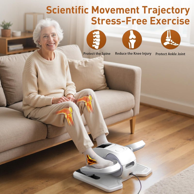 STYNGT Under Desk Elliptical Exercise Machine, Elliptical Leg Exerciser as Seen on TV, 12 Speeds Leg Exerciser While Sitting for Seniors, Electric Seated Foot Pedal Exerciser for Home Gift for Women - Image 2