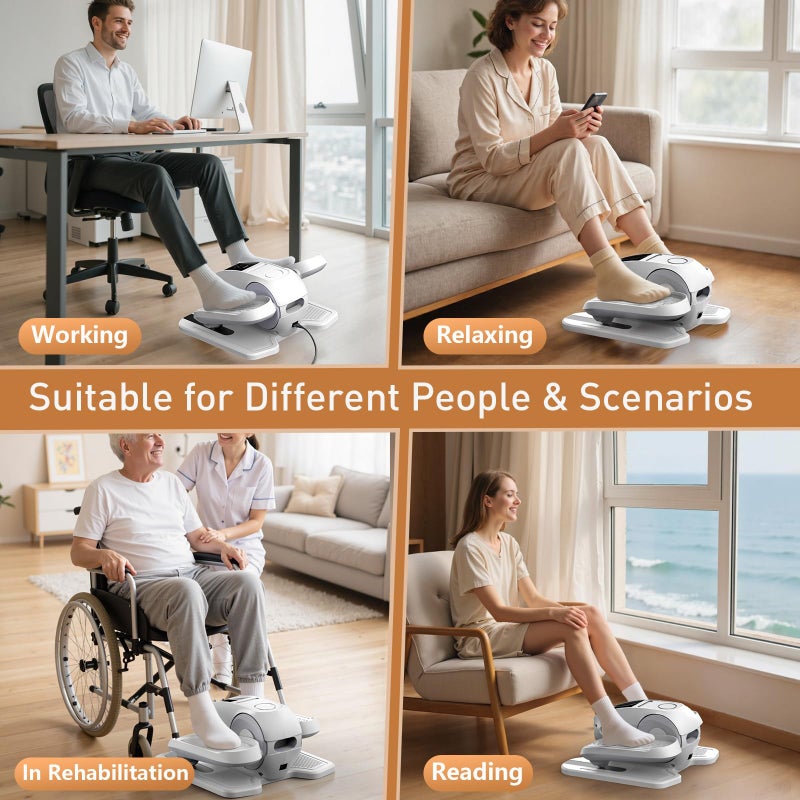 STYNGT Under Desk Elliptical Exercise Machine, Elliptical Leg Exerciser as Seen on TV, 12 Speeds Leg Exerciser While Sitting for Seniors, Electric Seated Foot Pedal Exerciser for Home Gift for Women - Image 3