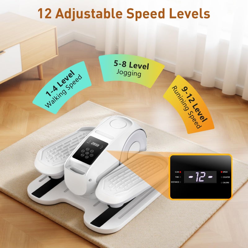 STYNGT Under Desk Elliptical Exercise Machine, Elliptical Leg Exerciser as Seen on TV, 12 Speeds Leg Exerciser While Sitting for Seniors, Electric Seated Foot Pedal Exerciser for Home Gift for Women - Image 5