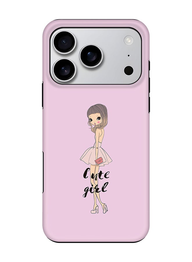 Stylizedd Tough Pro Magnetic Case for iPhone 17 Pro, Dual Layer hybrid PC + TPU Mobile Cover Matte - Coy Cute Girl - Image 1