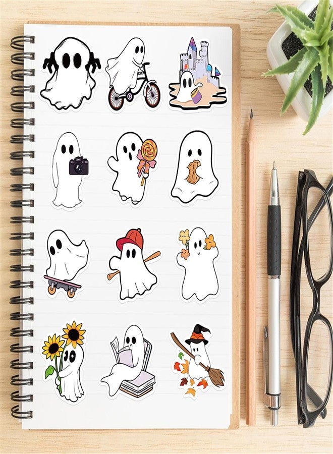 LHST 50pcs Halloween Ghost Stickers,Horrible Theme Sticker Goodie Bag Stuffers Vinyl Waterproof Holiday Party Stickers for Youth Adult Party Favors Gifts Party Supplies Decorations (Ghost) - Image 4